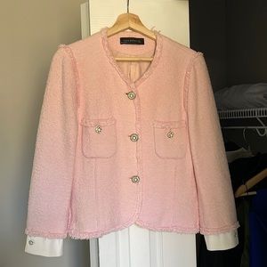 ZARA pink tweed blazer